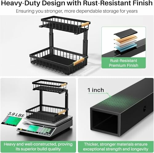 Conception robuste avec finition résistante à la rouille.