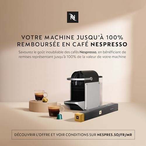Promotion de remboursement pour machine à café Nespresso.
